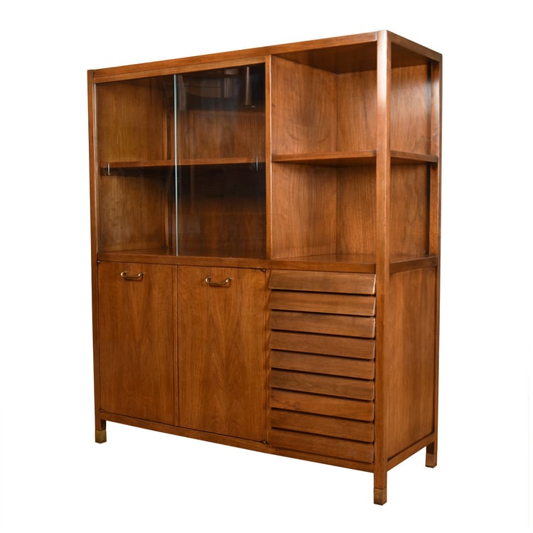 Mid Century Walnut Display Cabinet by American of Martinsville