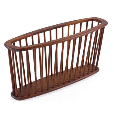 Mid-Century Modern Arthur Umanoff Spindle Walnut Large Magazine Rack 