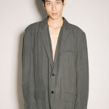 Balenciaga Men Pinstriped Tailored Blazer