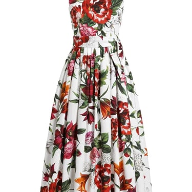 Dolce &amp; Gabbana Women Flower-Print Sleeveless Poplin Dress