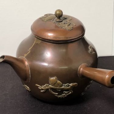 Meiji Era Mix Metal Japanese Tea Pot Side Handle Kyusu Style Circa 1900