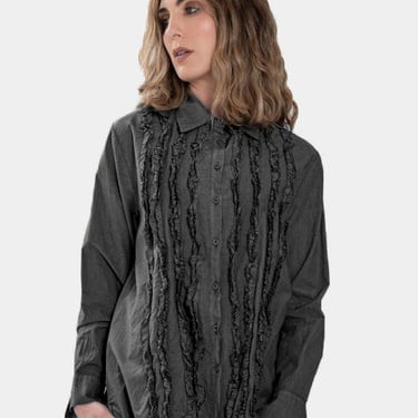 Baci - Ruffle Strip Blouse - Pewter