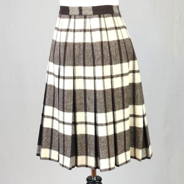 50s 60s Plaid Pleated Skirt - 27