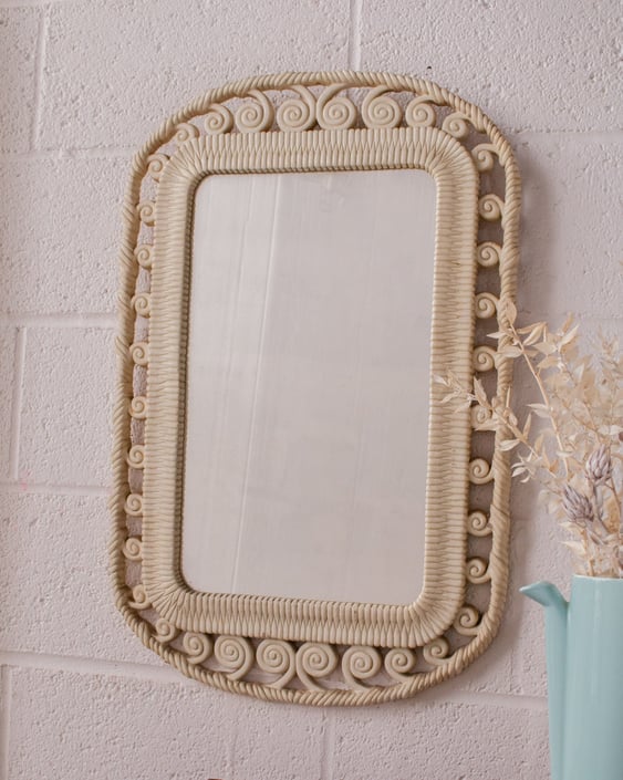 White Boho Mirror