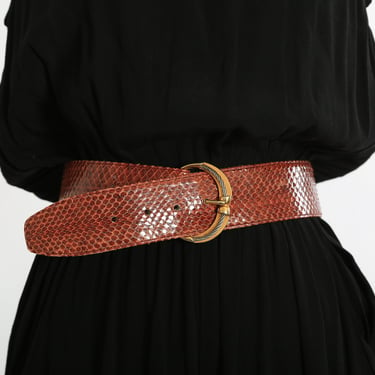 Vintage Snake Skin wide leather belt 