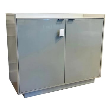 Caracole Contemporary Gray and Beige Glass Door Chest