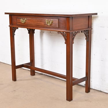 Councill Furniture Georgian Carved Banded Mahogany Console Table