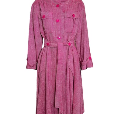 Laura Biagiotti 70s Magenta Wool Jacket w/ Belt