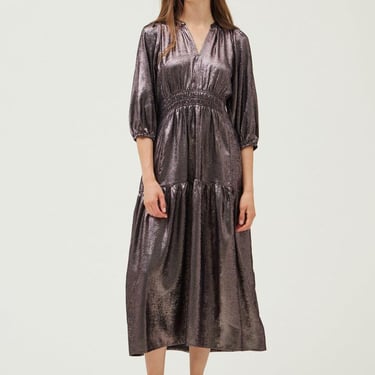 Grade & Gather - 3/4 Sleeve Metallic Midi Dress