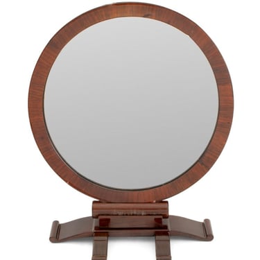 Victorian Style Mahogany Circular Table-Top Mirror
