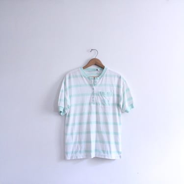 Pastel Striped 90s Button Tee 