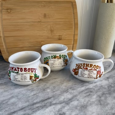 Set of 3 Vintage Soup Bowls 