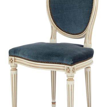 Vintage Blue Louis XVI Dining Chair