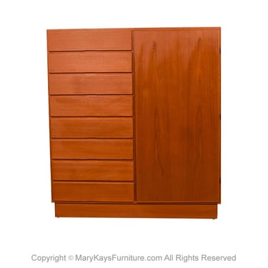 Danish Teak MidCentury Tall Dresser Armoire Dresser Wardrobe for Uldum Møbelfabrik 