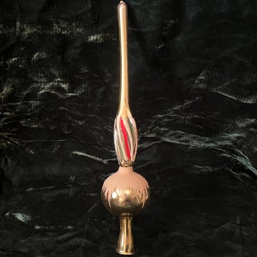 mercury glass tree topper vintage gold mica blown glass tree spire 