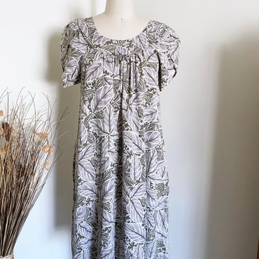 Vintage Floral Cotton Blend Dress 