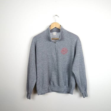 Vintage 1980s sweatshirt quarter zip single stitch Portland Fire logo pullover 