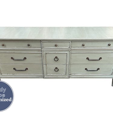 74&quot; Unfinished 9 Drawer Henredon Vintage Dresser #08448