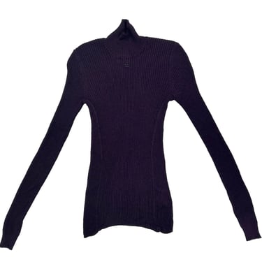 Chanel Purple Cashmere Ribbed Sweater