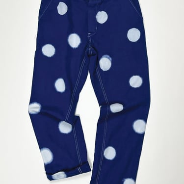 French Workwear Pant With Dots - Navy/White