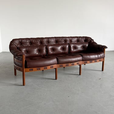 【希少】1960s ヴィンテージ 3人掛けソファ L. Olsen & Son Hans Olsen 3-person sofa in Rosewood & Black leather, 1960s | #275479
