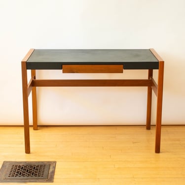 Risom Leather and Walnut Desk