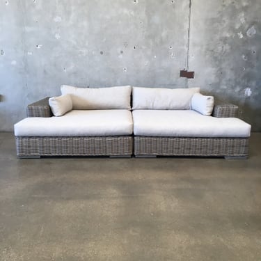 Faux Rattan Patio Sofa