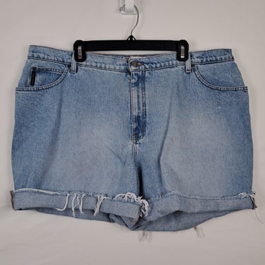 Vintage 90s High Rise Denim Shorts, Size 41 Waist 