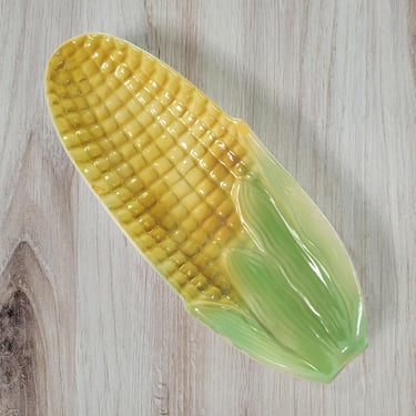 Cardinal Ceramic Ear of Corn Dish, American Figural Ceramics 1950s 