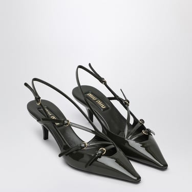 Miu Miu Loden Patent Leather Slingback Décolleté With Buckles Women