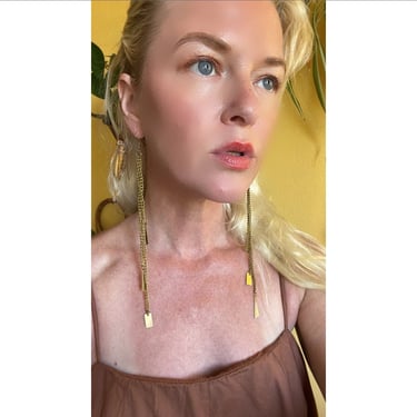 Gold Chain Long Shoulder Duster Earrings Disco Jewelry Sustainable Eco-Friendly Gifts 