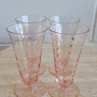 Set of 4 Pink Morgantown Cordial Glasses