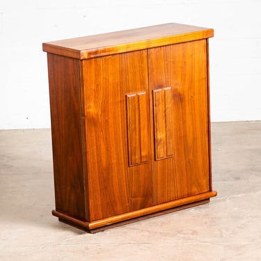 Mid Century Modern Cabinet Entryway Side End Table Solid Walnut Brown Saltman