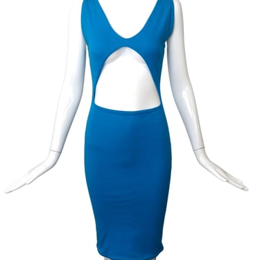 1980s Turquoise Cotton Knit Dress, Size-4