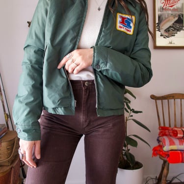 Vintage 70’s Envoy The New Jacket Isky Cams Pointed Collared Green Fleece Lined Wind Breaker Jacket 