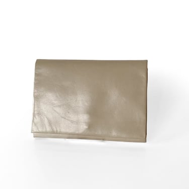 1970s Off White Leather Clutch