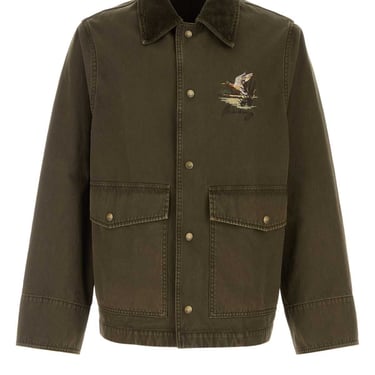 Burberry Men Army Green Cotton Jacket