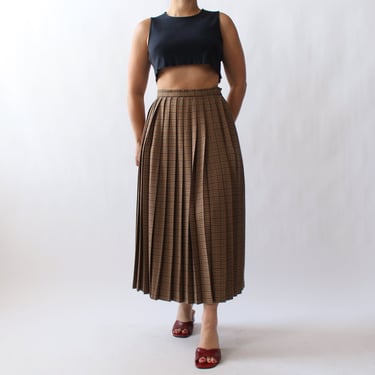 Vintage Wool Houndstooth Pleated Skirt - W26