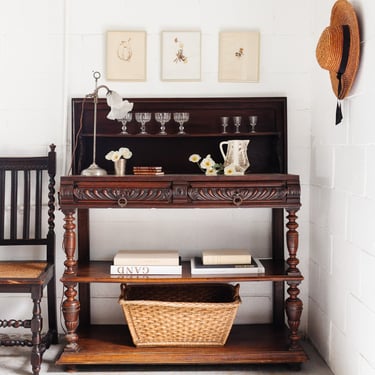 antique french Louis XVI marble top buffet