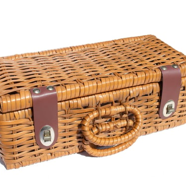 Vintage Woven Rattan Basket, Wicker Basket, Boho Style Decor, Home Storage Basket, Basket with Lid and Handle 
