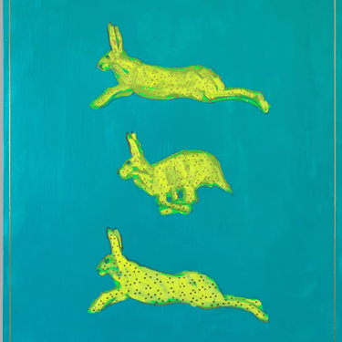 Chartreuse Leaping Hare I