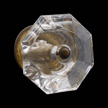 Vintage Classic Clear Octagon 2.5 in. Glass Drawer Cabinet Knob