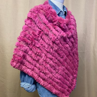 Vintage Fur Poncho Pink Fur Cape Shawl Y2K Wilsons Leather 