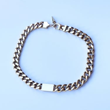 18K GOLD I.D. CHUNKY CURB CHAIN LINK NECKLACE