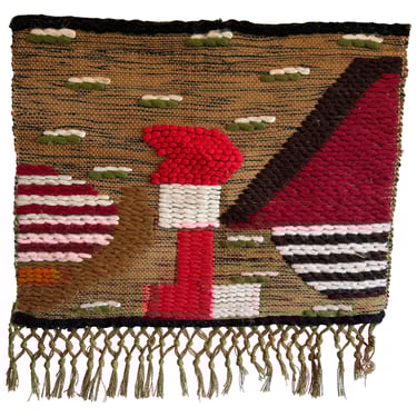 Brazilian Mid-Century Modern Natural Fiber Wall Art Hanging Tapestry, 1970s