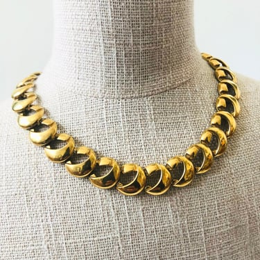 Vintage Monet Interlocking Circles Choker Necklace 