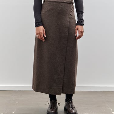 Mijeong Park Wool Blend Maxi Wrap Skirt, Brown