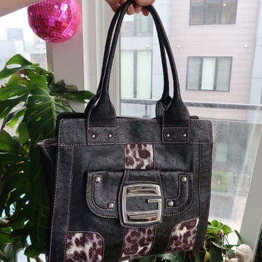 Vintage 2000s Guess Snakeskin Tote Bag