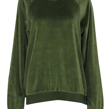 Kule - Olive Velvet Cotton Blend Sweatshirt Sz XL