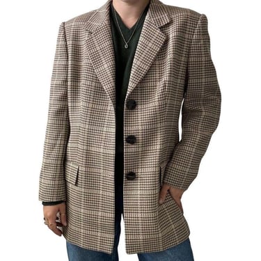 Vintage Womens Escada Brown Wool Cashmere Preppy Academia Blazer Sz 44 